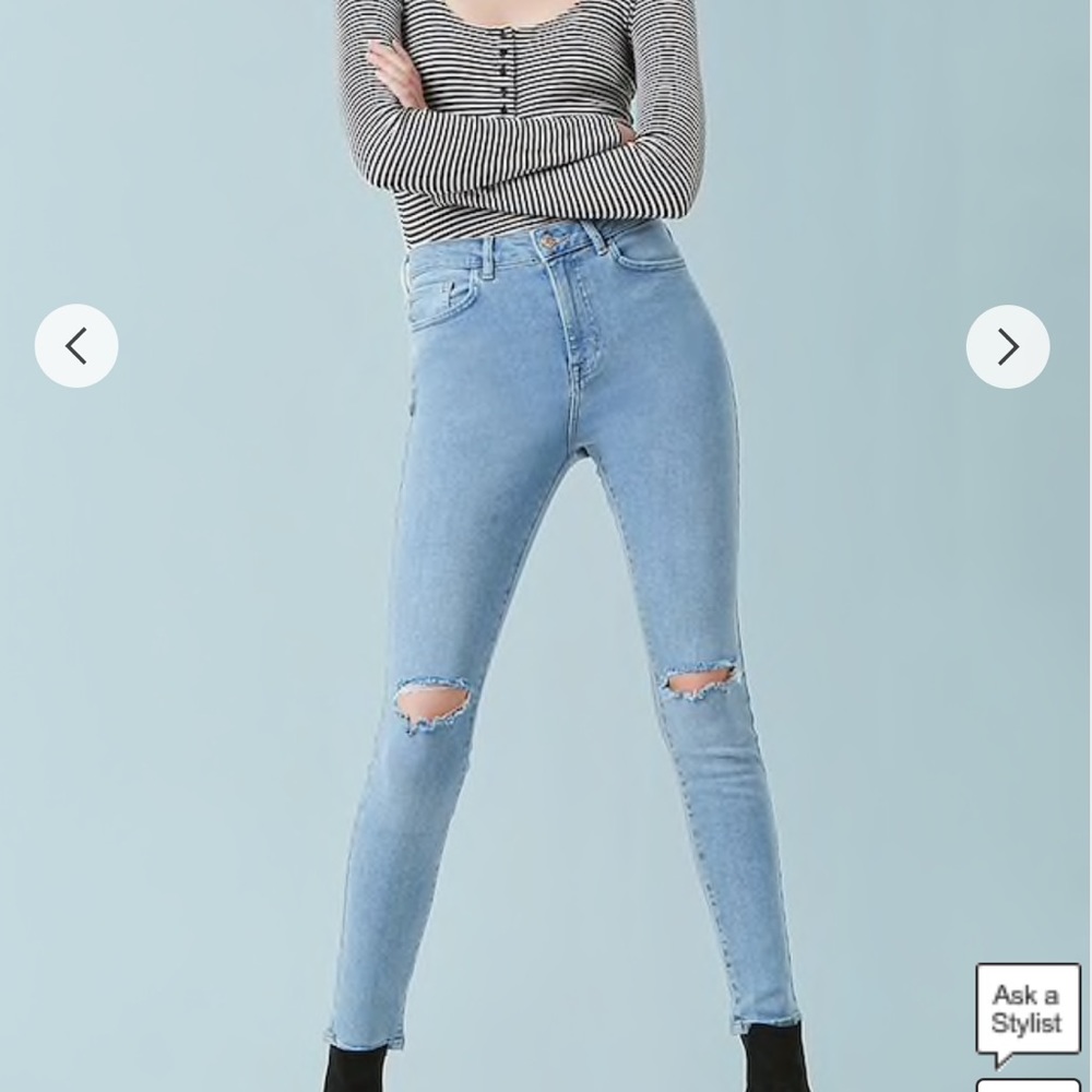 Forever 21 Denim Retro High Rise Skinny Fit (grey)